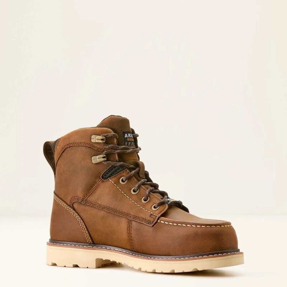 Mens Size 9W - Ariat Rebar Lift 6" Waterproof Composite Toe Brown Work Boot NEW - Picture 2 of 6